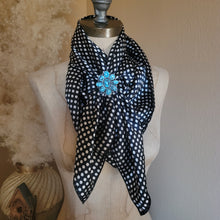 Load image into Gallery viewer, 36&quot; - Black/White Dot Silk Wild Rag