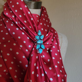 36" - Red/White Dot Silk Wild Rag