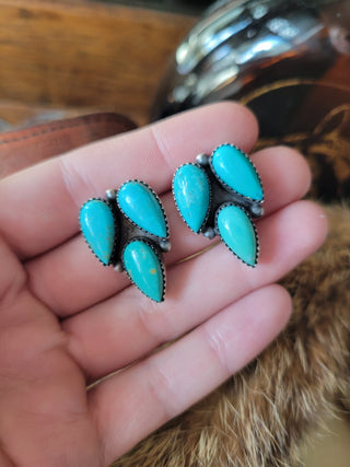 Sonny Cluster Studs - Kingman Turquoise