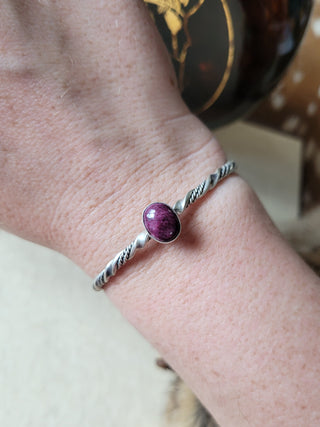 The Anne Stacker Cuff - Purple Spiny