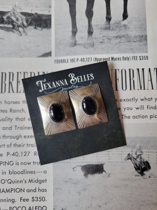 The Hazel Studs - Onyx - Vintage