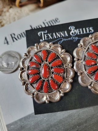 The Alden Cluster Studs - Coral