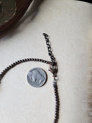 Graduated Pearl Lariat - Copper