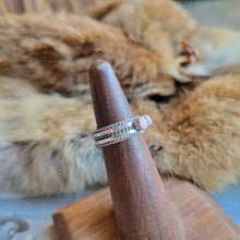 Load image into Gallery viewer, Faith 3 Stone Stacker - Pink Conch - Sz 4.75