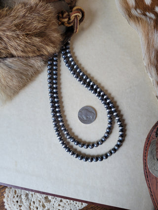 6mm Sterling Silver Pearl Necklace