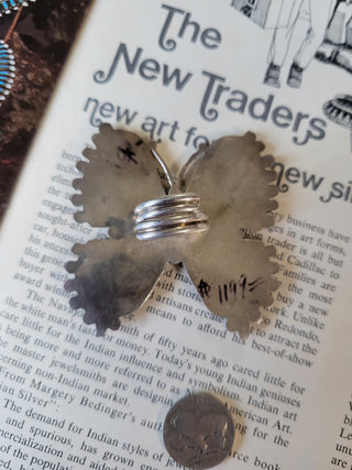 The Marceline Needlepoint Butterfly Ring - Kingman - Adjustable