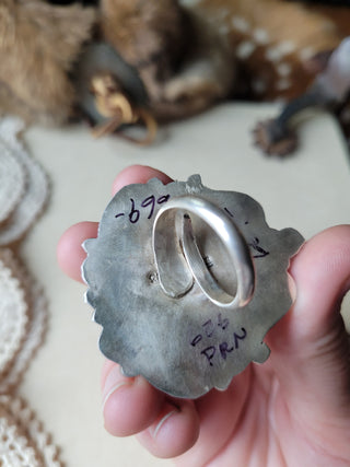 The Pecos Heart Ring - Adjustable - Red Spiny