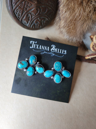 Lacey Cluster Studs - Carico Lake Turquoise