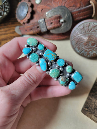 Elaine Cluster Hair Barrette - Mixed Mine Turquoise
