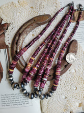 Load image into Gallery viewer, Purple Spiny Oyster Heishi Necklace