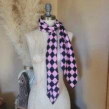 Load image into Gallery viewer, 36&quot; - Pink/Black Checkered Silk Wild Rag