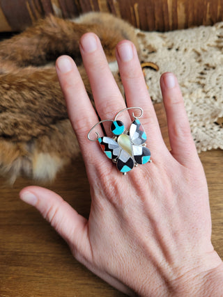 The Walton Butterfly Inlay Ring - Adjustable