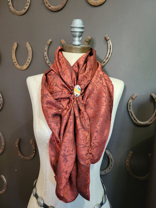 Rust Jacquard - 44" Silk Wild Rag