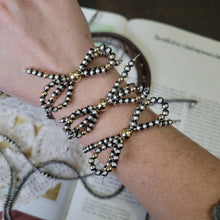 Load image into Gallery viewer, Silver &amp; Gold.. Pearl Bow Bracelet