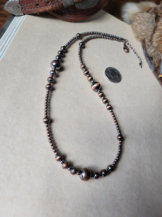 Becky Necklace - Copper Pearls