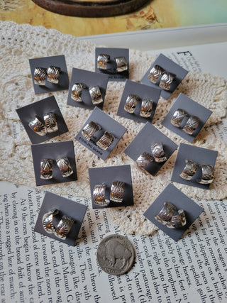 Stamped Huggie Hoops