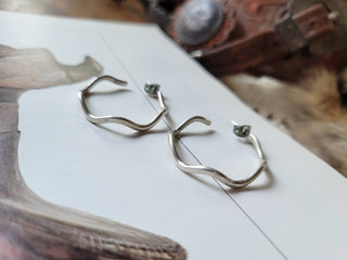 Sterling Silver Wavy Hoops