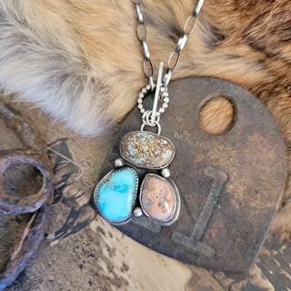 Turquoise x Opal Toggle Necklace