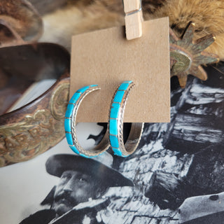 The Sophia Inlay Hoops - 1.25"