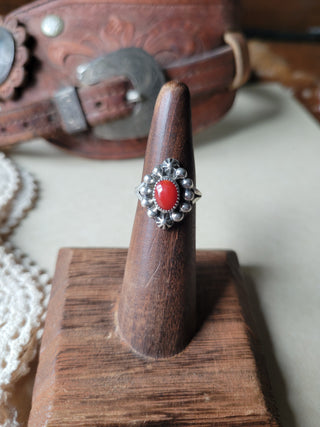 The Montgomery Ring - Sz 5.25 - Coral