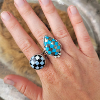 Turquoise x Pyrite Ring - sz 7