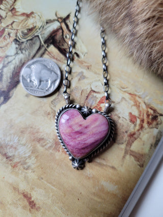 The Lucille Heart Necklace - Purple Spiny Oyster