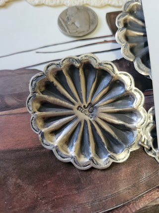 The Wade Double Concho Statement Earrings - Turquoise