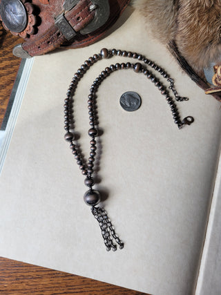 Copper Pearl Tassel Necklace