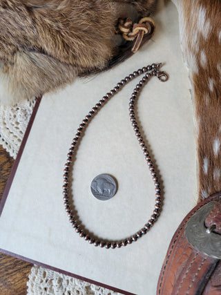 5mm Copper Pearl Necklace - 16"