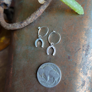 Horseshoe Huggie Hoops