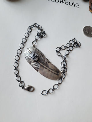 The Bettie Feather Necklace - White Buffalo