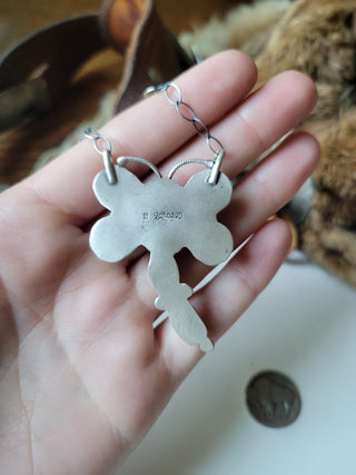 The Nocona Dragonfly Necklace - Onyx × White Buffalo