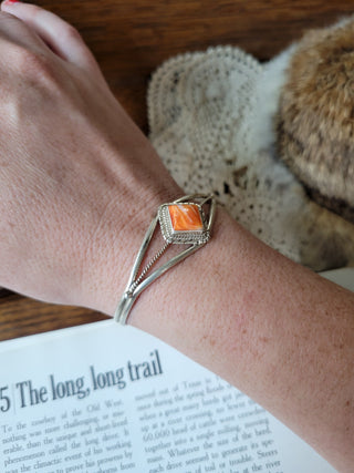 The Sadie Diamond Cuff - Orange Spiny