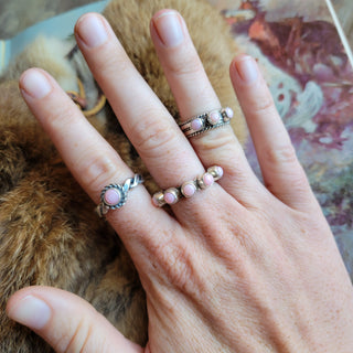 Faith 3 Stone Stacker - Pink Conch - Sz 4.75