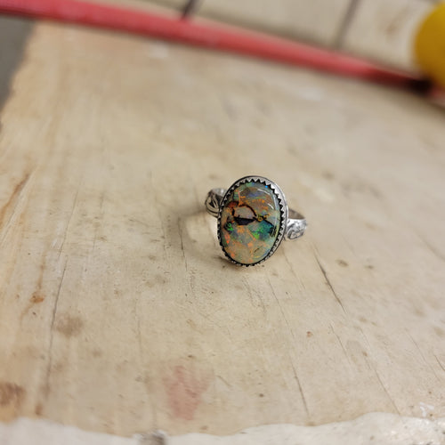 Sterling Opal Stacker