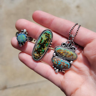 Sterling Opal & Royston Pendant