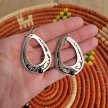 Load image into Gallery viewer, Black Onyx Hoops